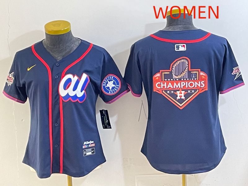 Women 2025 Houston Astros Blank Drak Blue All star Nike MLB Jersey style 09->philadelphia phillies->MLB Jersey